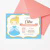 Baby Princess Cinderella Birthday Invitation Template