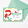 Baby Little Mermaid Birthday Invitation Template