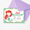 Baby Little Mermaid Birthday Invitation Template