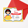 Baby Princess Snow White Birthday Invitation Template