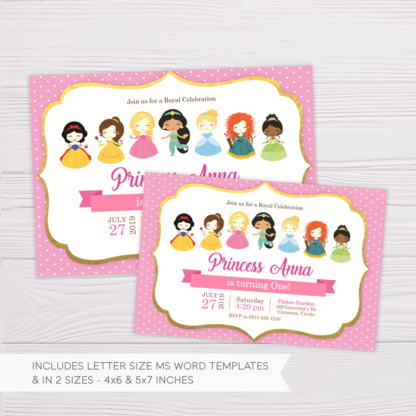 Disney Princesses Invitation Template