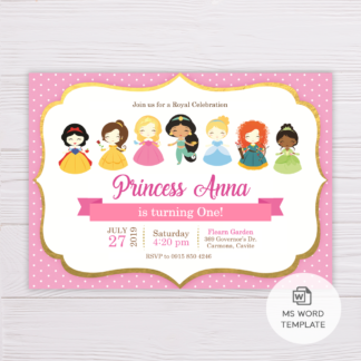 Disney Princesses Invitation Template