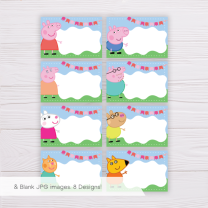 Peppa Pig Party Food Label Template
