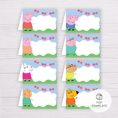 Peppa Pig Party Food Label Template