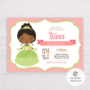 Princess Tiana The Frog and the Princess Invitation Template