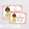 Princess Tiana The Frog and the Princess Invitation Template