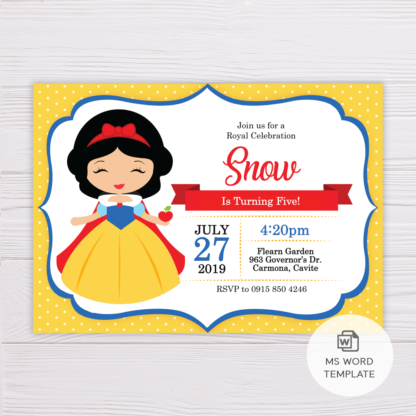 Snow White Invitation Template