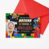 Superheroes Lego Invitation with Picture