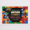 Superheroes Lego Invitation