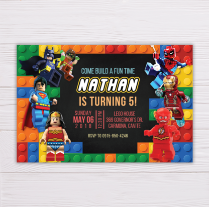 Superheroes Lego Invitation
