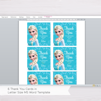 Frozen Elsa Thank You Card Template