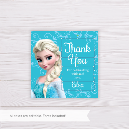 Frozen Elsa Thank You Card Template