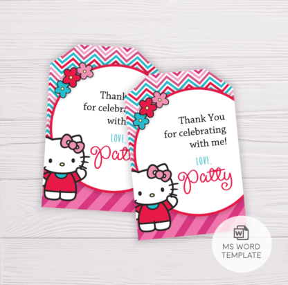 Hello Kitty Thank You Card Template