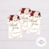 Marsala Flowers with Gold Frame Wedding Favor Tag/Thank You Tag Template in MS Word