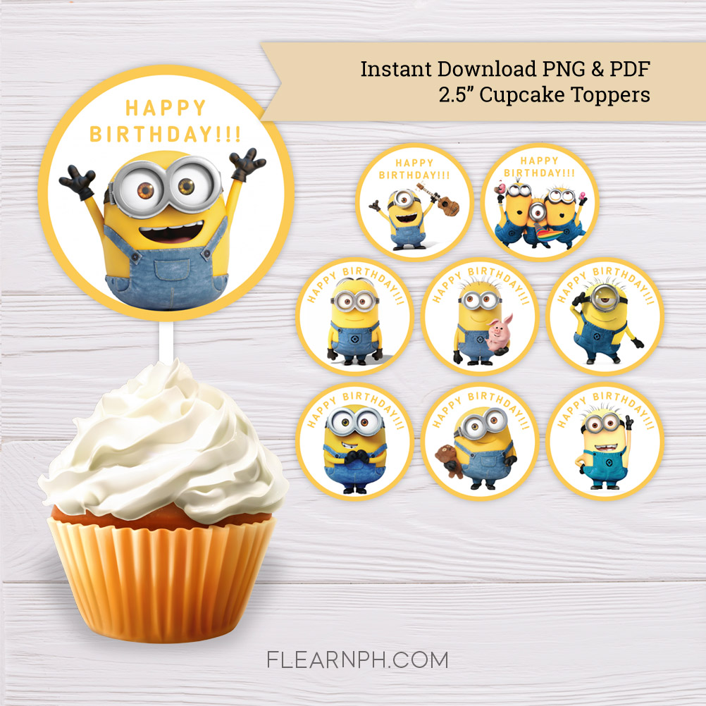 Minions Cupcake Toppers Dgtally