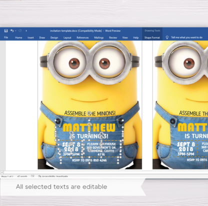 Minions Invitation Template