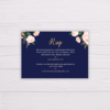 Navy Blue Wedding Invitation Set Template - Blush Flowers/Floral - RSVP