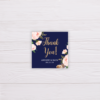 Navy Blue Wedding Invitation Set Template - Blush Flowers/Floral - Thank You Tag