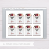 Rustic Maroon Floral Bohemian Thank You Card/Favor Tag Template