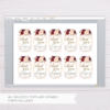 Blush Watercolor & Marsala Flowers with Gold Frame Thank You Tag/Favor Tag Template