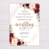 Marsala Flowers with Gold Frame Wedding Invitation Template
