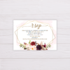 Marsala Flowers with Gold Frame Wedding Invitation Template - RSVP Card