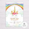 Rainbow Unicorn Invitation Template