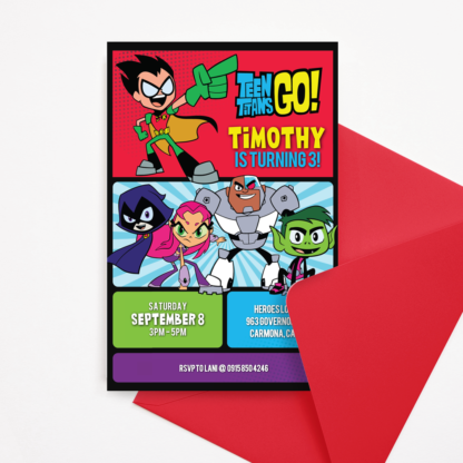 Teen Titans Go! Birthday Invitation Template