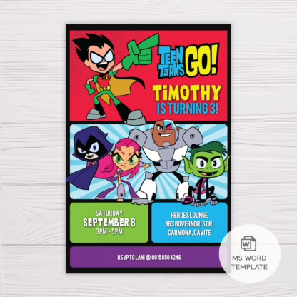 Teen Titans Go! Invitation Template