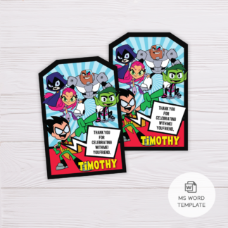 Teen Titans Go! Thank You Card Template