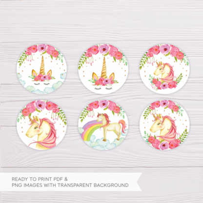 Unicorn Cupcake Toppers