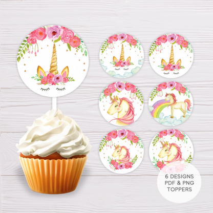 Unicorn Cupcake Toppers