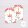 Unicorn Thank You Card Template