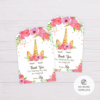 Unicorn Thank You Card Template