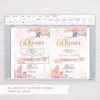 Blush Gold Watercolor Flowers 60th Birthday Invitation Template in MS Word