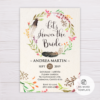 Feathers Wreath Bridal Shower Bohemian Invitation Template