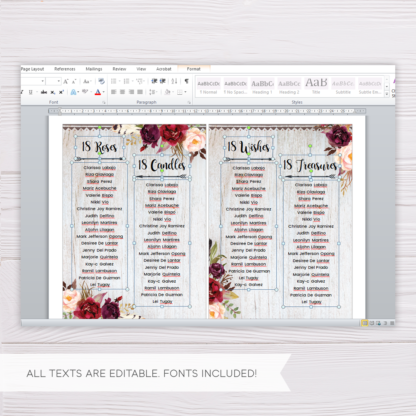 Maroon Floral Bohemian Invitation Template in MS Word