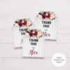 Maroon Floral Bohemian Favor Tag/Thank You Tag Template in MS Word