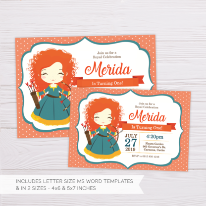Princess Merida Brave Invitation Template