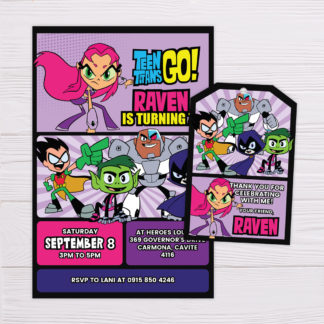Teen TItans Go! Invitation for Girls
