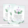 Purple & Green Succulent Baptism Thank You Card