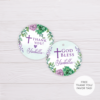Purple & Green Succulent Baptism Thank You & Favor Tag