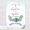 Purple & Green Succulent Baptism Welcome Poster