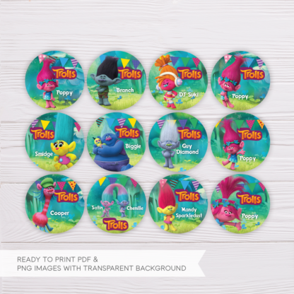 Trolls Cupcake Toppers