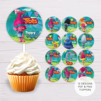 Trolls Cupcake Toppers