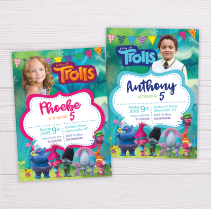 Trolls Invitation with Picture