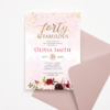 40th Birthday Invitation Template - Forty & Fabulous