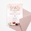 60th Birthday Invitation Template - Sixty & Fabulous