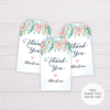 Blue Watercolor & Blush Flowers Thank You Tag/Thank You Card