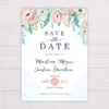 Blue Watercolor & Blush Flowers Save the Date